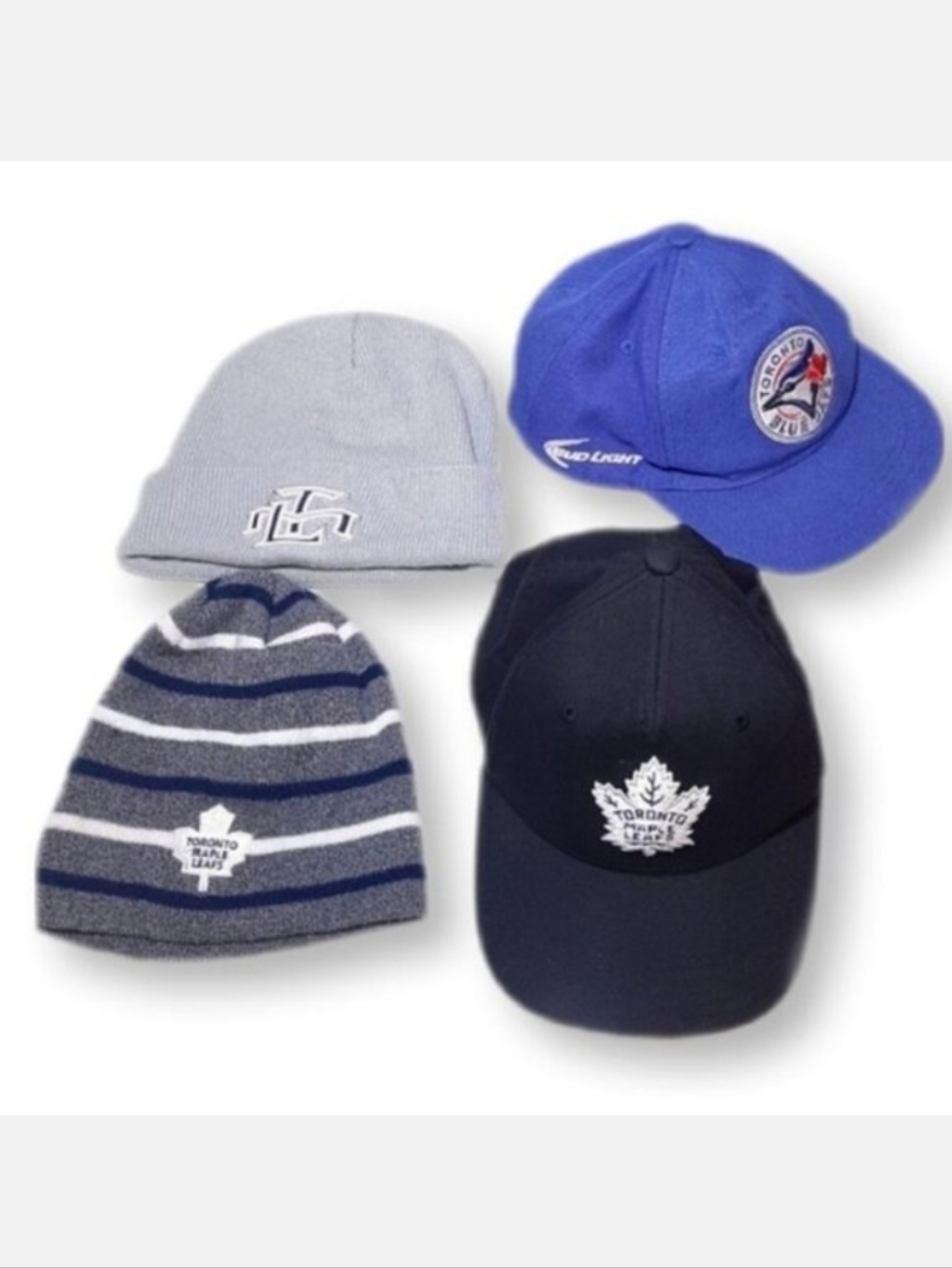 Bundle Of Sports Hats Beanie Baseball Cap NHL MLB Toronto Maple Leafs Blue Jays
